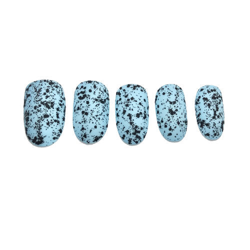 Blue Speckled Egg Press-On Nails